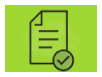 a document and check mark icon, small size